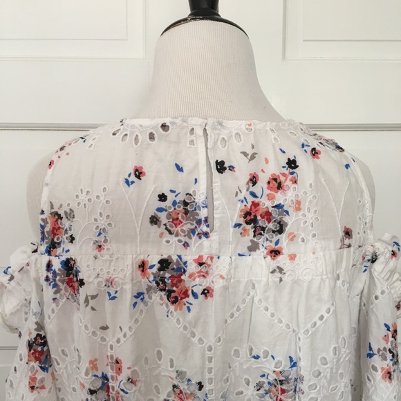 LOFT Cold Shoulder Eyelet Swing Dress Size S - Picture 6 of 7